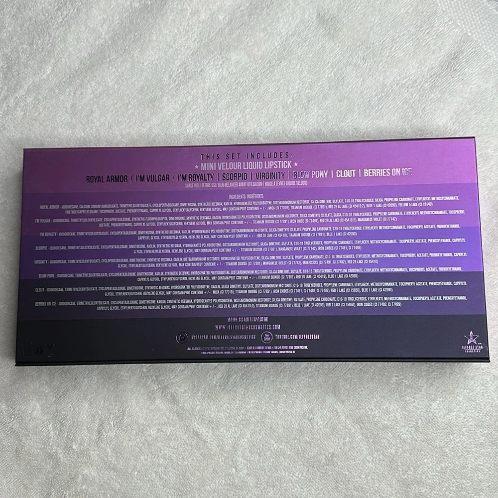 Jeffree Star Cosmetics Mini Purple Velour Liquid Lipsticks Queen *itch MSRP $70
